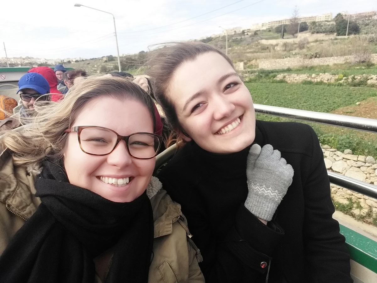 Flavia and Olga during their study trip with BELS English schools in Malta