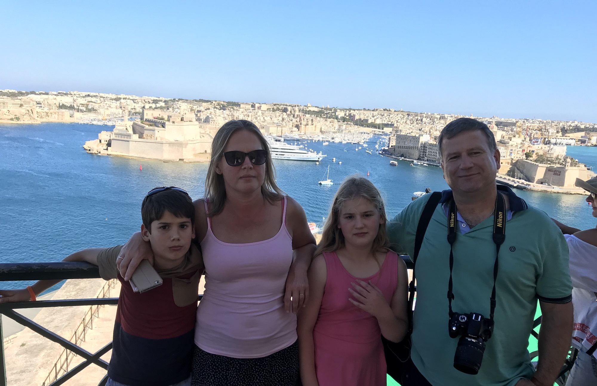 Our student Ildiko from Hungary and her family in Malta