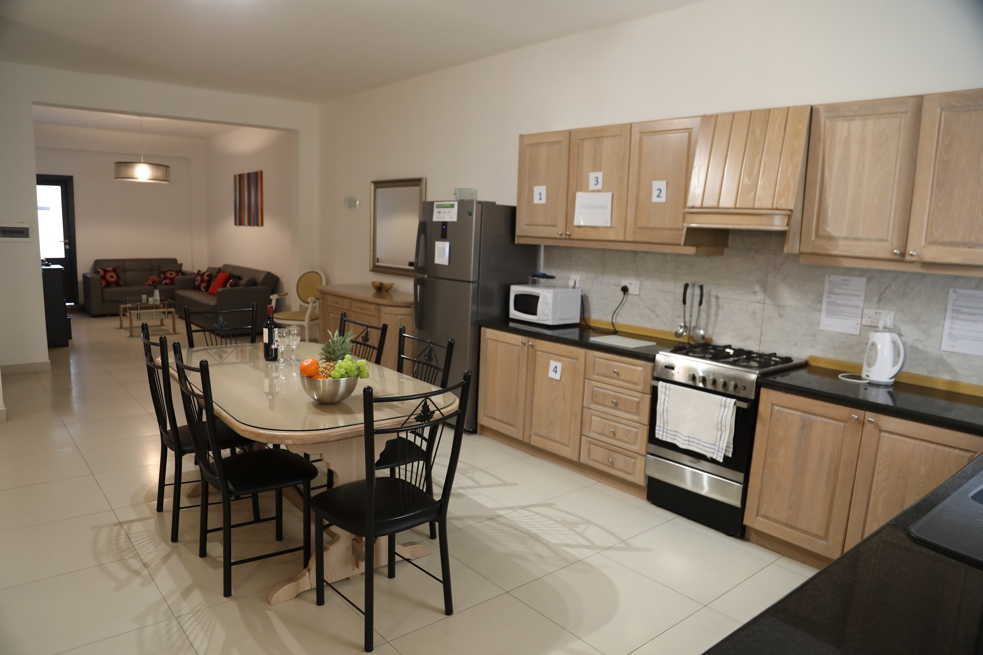 One of the shared kitchens at the residence in Gozo