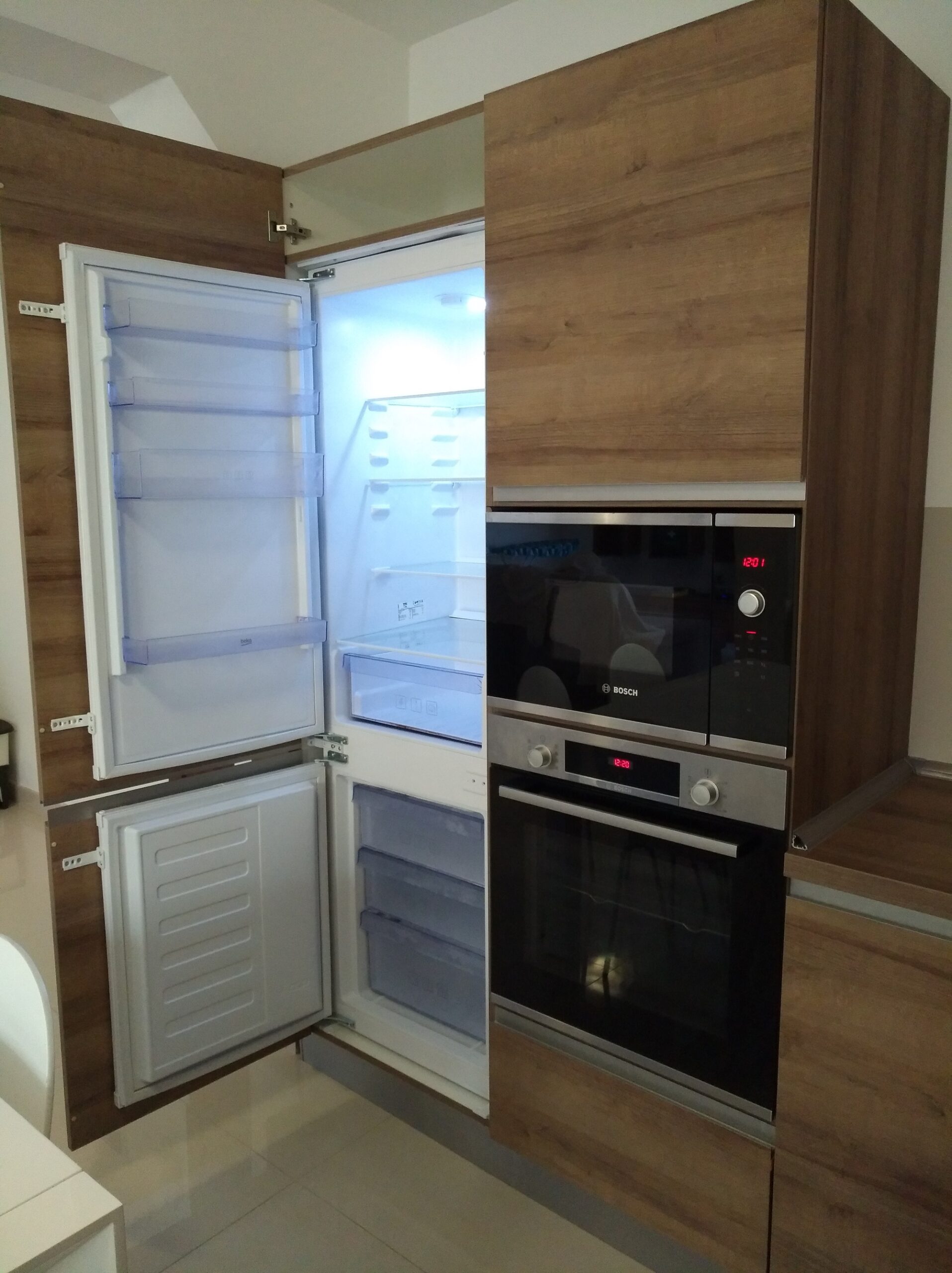 The fridge and oven at our shared student residence in Malta