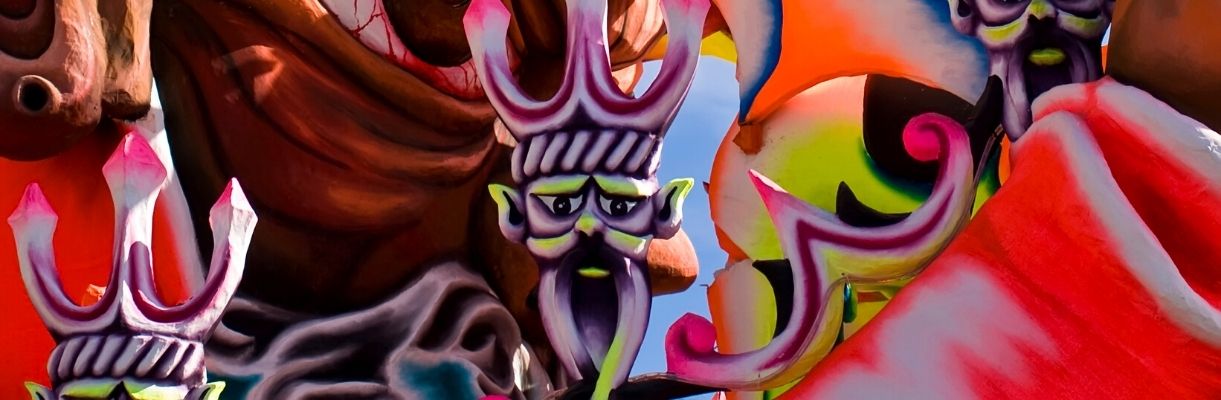 Colourful floats during carnival time in Malta and Gozo